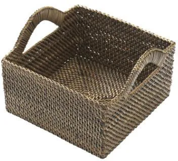 Bread Basket Bastian, square, light/dark nitowoven, 18x18xH9.5 cm